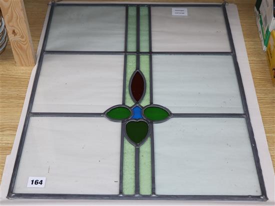 A stained glass panel 58 x 46cm